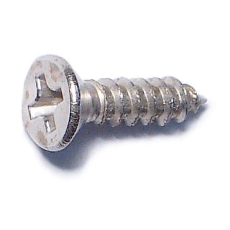 Midwest Fastener Wood Screw, #5, 1/2 in, Nickel Steel Flat Head Phillips Drive, 50 PK 79321